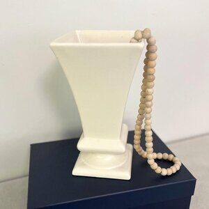 Vintage Haeger USA Pottery Vase Cream Classic Mid Century Style